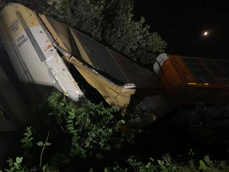 Eight empty cars derail in Ferguson