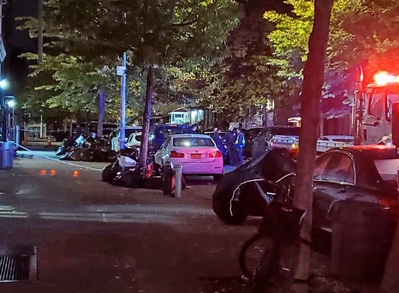 The crime scene covered a wide area after the shooting
