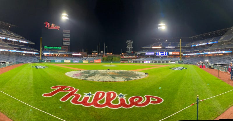 Citizens Bank Park the morning of Game 3 of the NLCS, Phillies vs. Padres, Oct. 21, 2022.