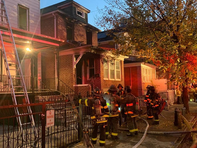 2165 Quimby Avenue in the Bronx where fire erupted early Sunday.