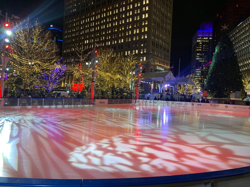 Ice rink at Campus Martius, at 19th Annual Detroit Tree Lighting