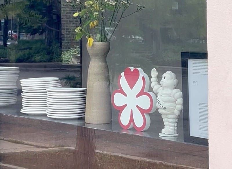 Michelin Star  in window
