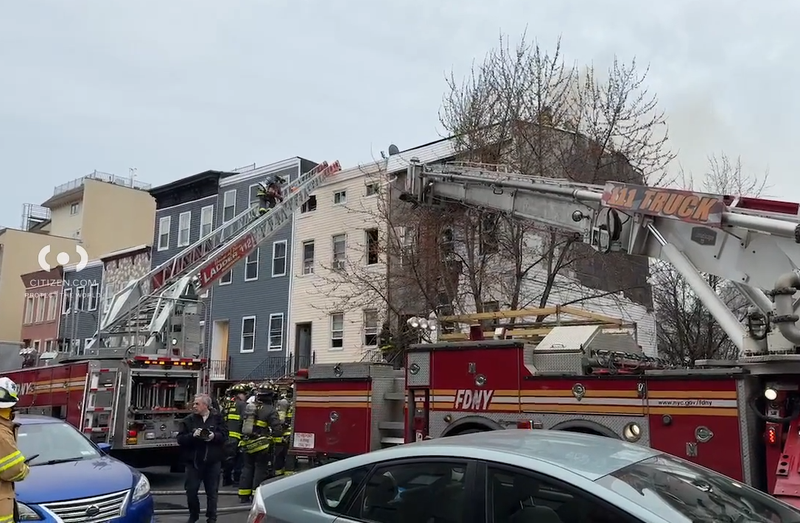 Firefighters battled the fire in Bushwick on March 16