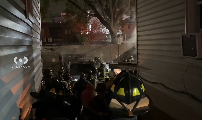 Video shows the charred remains of the garage after the fire was extinguished