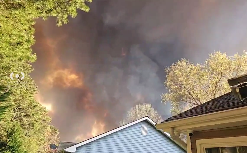 The blaze prompted thousands of people to evacuate