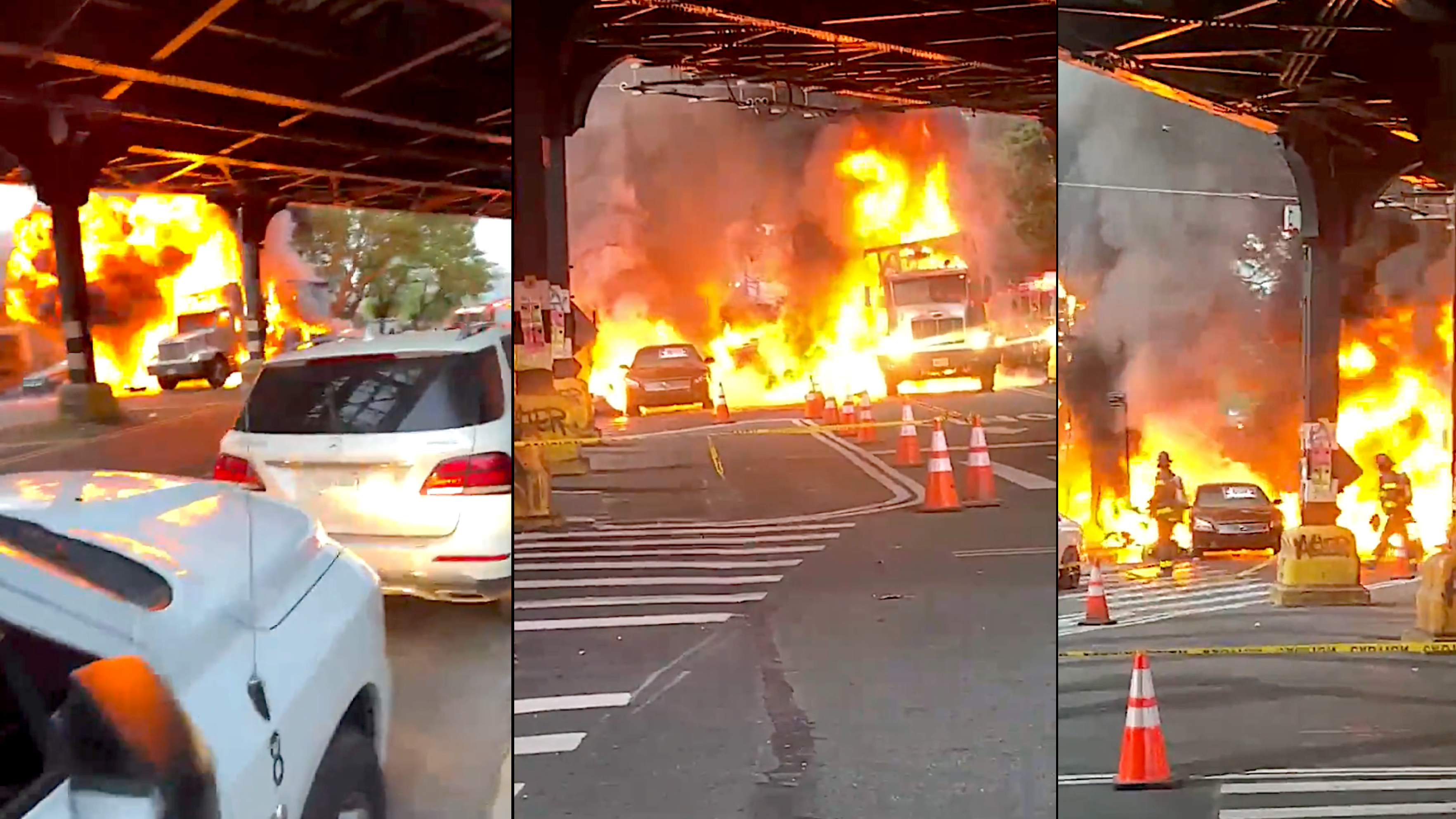 Truck explodes into fireball in the Bronx, torches nearby cars