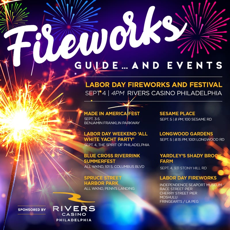 Your guide to Labor Day Fireworks and select events in and around Philadelphia