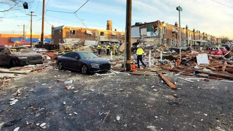 An explosion on Miller Street in Port Richmond destroyed two houses and condemned a third on Jan. 1, 2023.