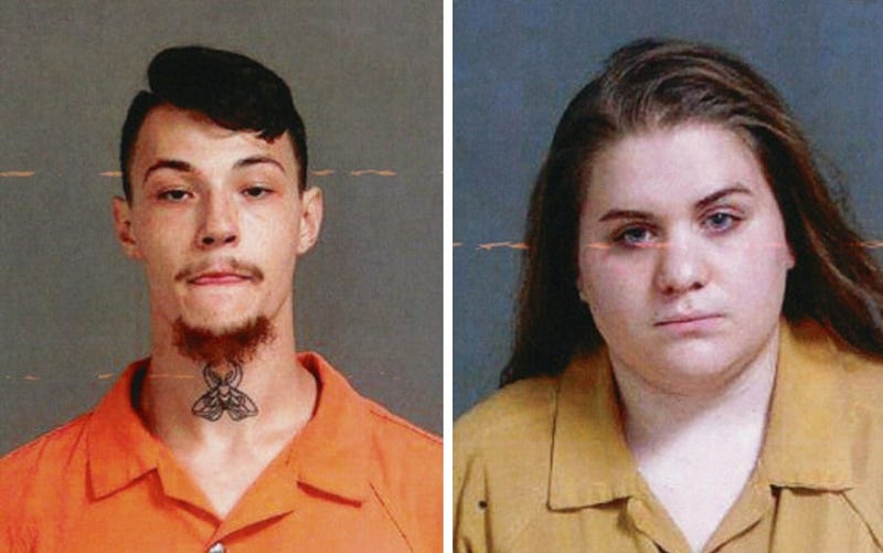 Mugshots of James Shirah, left, and Savahna Collier