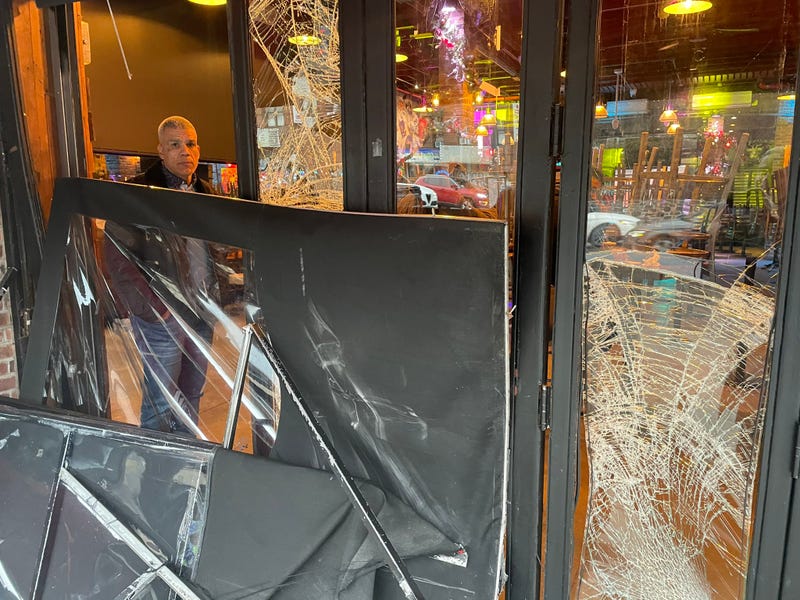 Employees at the Inwood Bar & Grill were assessing the damage Tuesday morning
