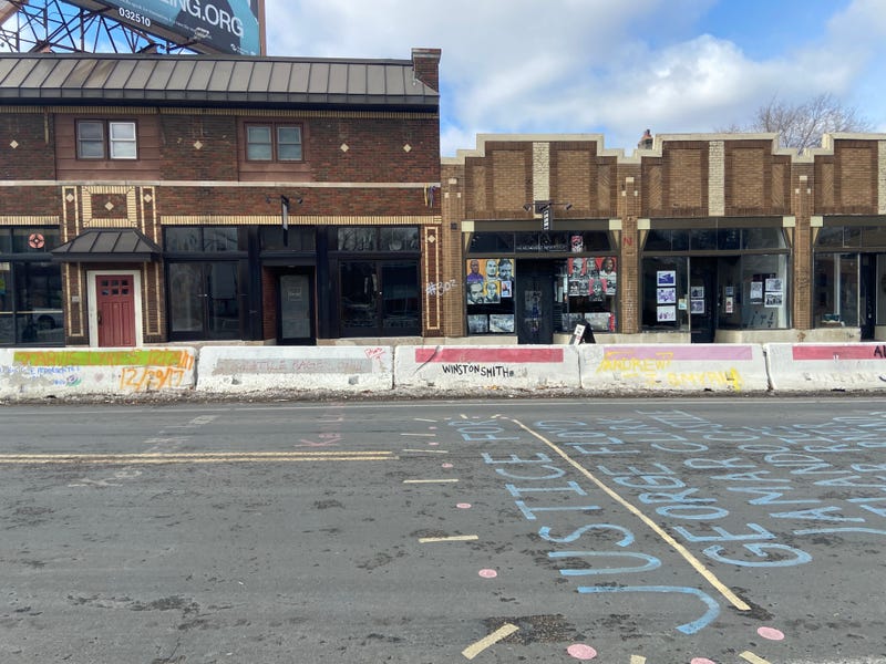 The current state of the area around 38th and Chicago, or George Floyd Square, where nearly five years after Floyd was killed the city is still struggling to come up with a plan for the intersection that satisfies all parties.