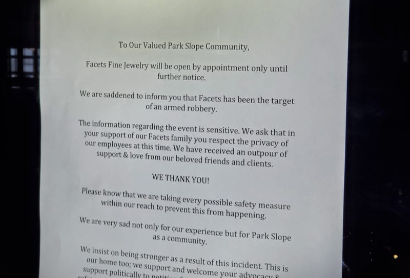A notice on the door Tuesday said the store will only be open by appointment "until further notice"