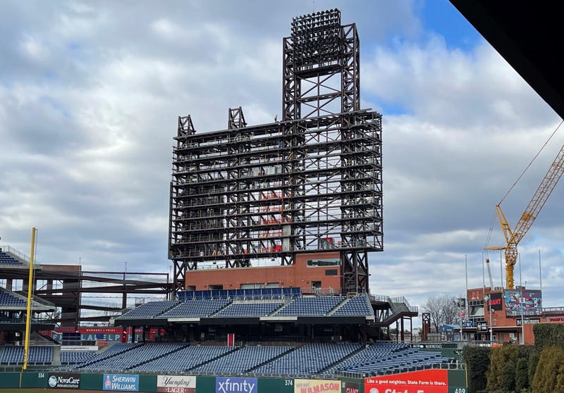The new PhanaVision ⁦being installed at Citizens Bank Park on Jan. 18, 2023.