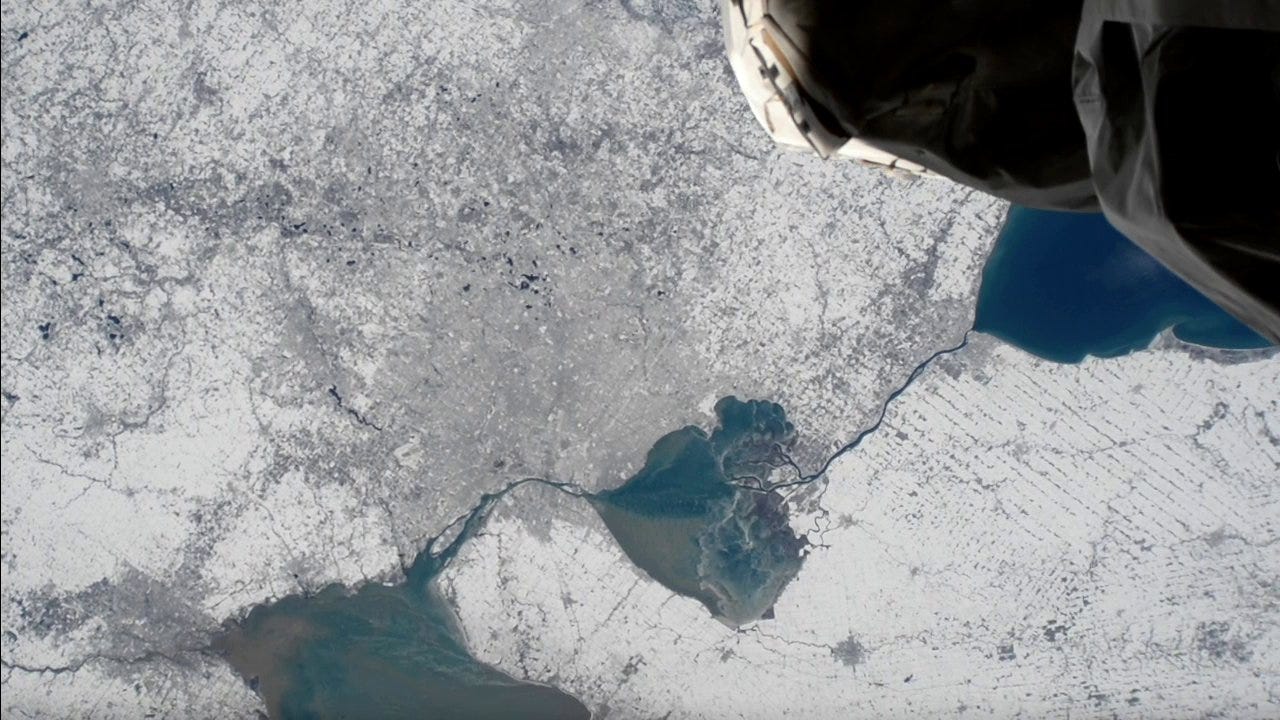 International Space Station captures frozen tundra in Detroit as it flies over SE Michigan [WATCH]