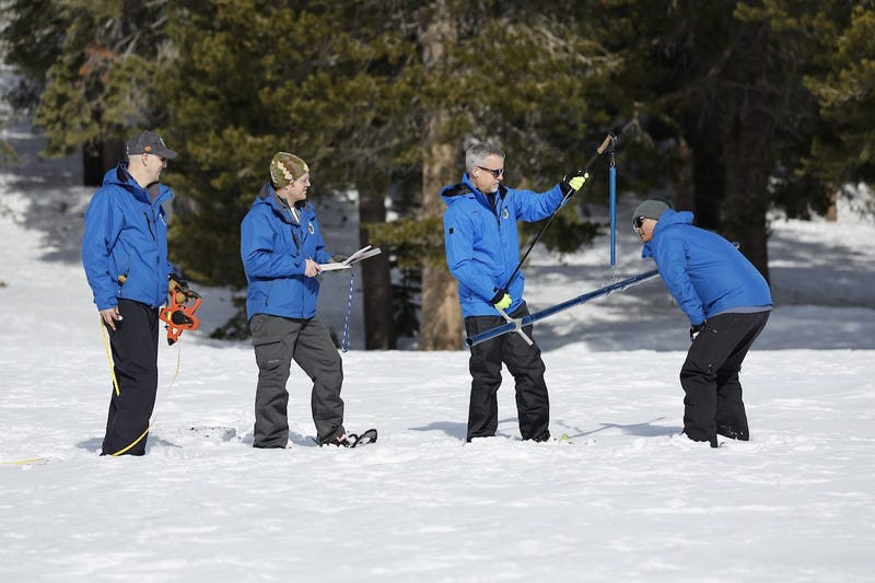 The snowpack measurement in the Sierra today was almost 200% higher than the average, but this could mean flooding downstream if the weather in the mountains heats up early this year.
