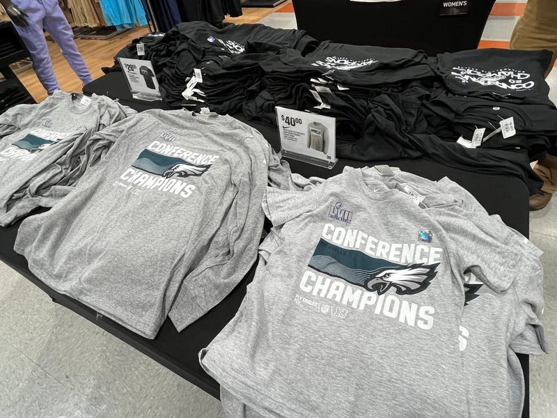 A Dick's Sporting Goods store in Wilmington, Delaware opened its doors early on Jan. 30, 2023, so customers could get their hands on NFC championship Eagles merchandise the day after their Super Bowl-sending win.