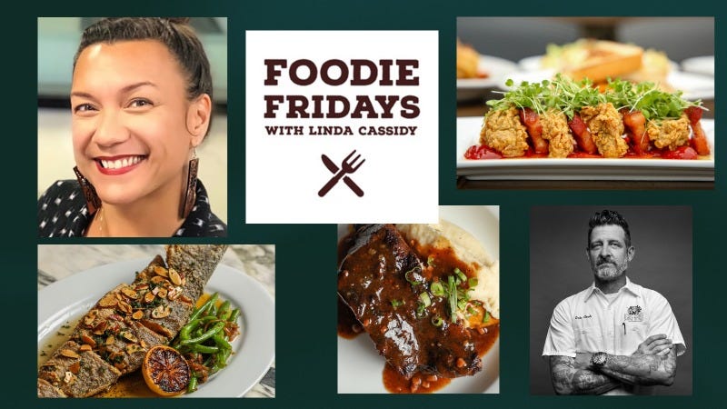 photo collage of food items from Chef Eric Cook