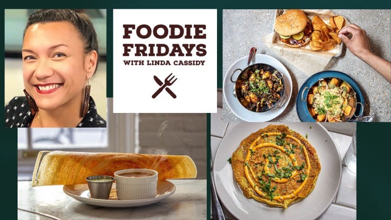 collage of Indian food with Linda Cassidy