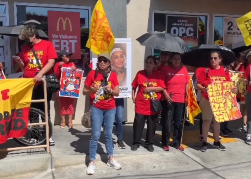 Fast food workers walk off the job in East LA