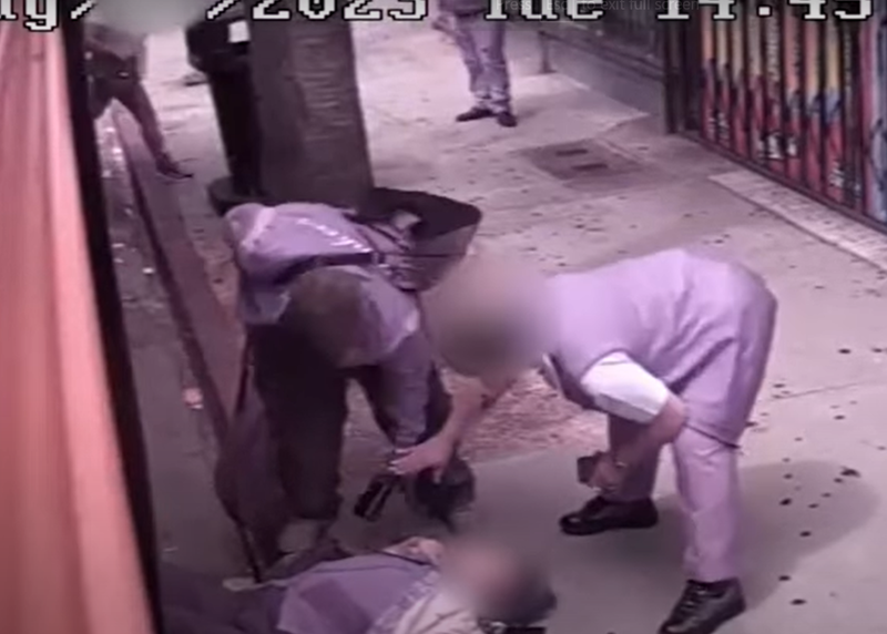suspect remove the victim’s wallet from her purse while she was on the ground and incapacitated. The suspect then fled with the victim’s wallet.