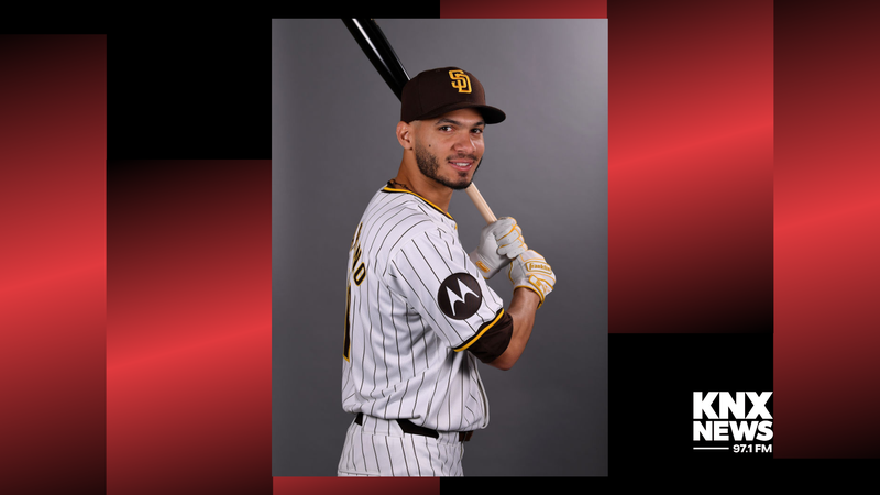 Tucupita Marcano #12 of the San Diego Padres poses for a portrait during Photo Day at the Peoria Sports Complex on February 20, 2024 in Peoria, Arizona.