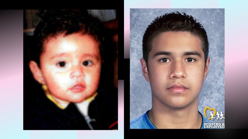 photo of baby and age progression of young man