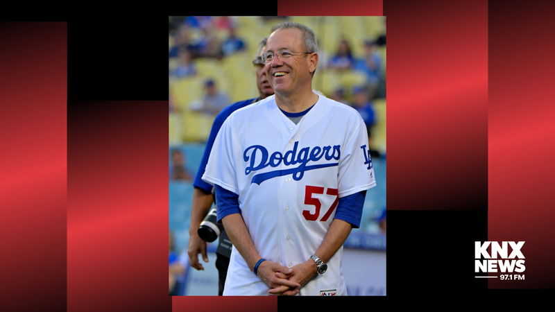 Los Angeles Police Department Chief Michael Moore, (wearing #57 for the 57th chief) in attendance on Law Enforcement Appreciation night prior to the game against the Arizona Diamondbacks at Dodger Stadium on August 28, 2023 in Los Angeles, California. 