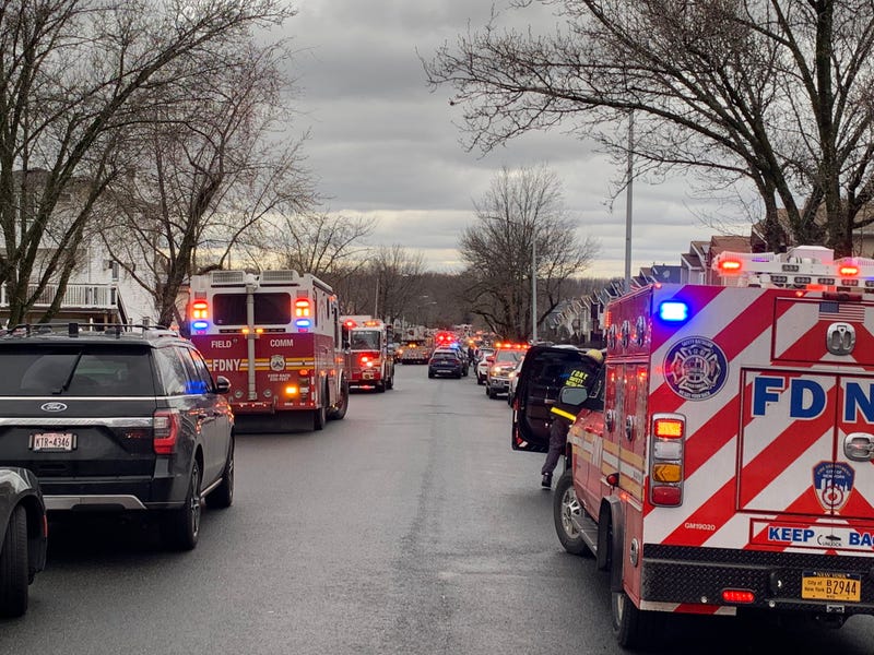 The fire rose to four alarms before the FDNY brought it under control