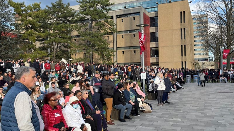 Hundreds of family, friends, Temple students and law enforcement colleagues of Christopher Fitzgerald gathered for a memorial service on the university campus.