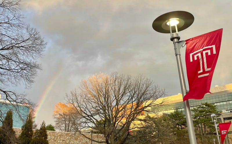 A rainbow appeared at the end of a memorial service for Christopher Fitzgerald