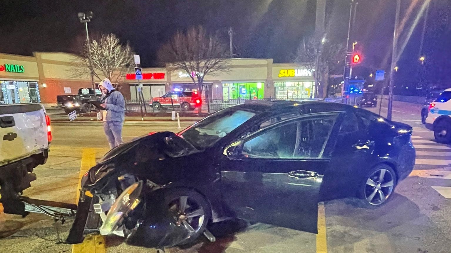State trooper, 2 children among 5 injured in suspected stolen car crash