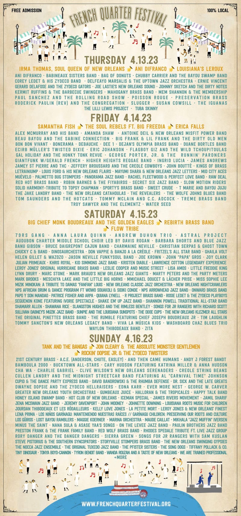 French Quarter Festival Bill