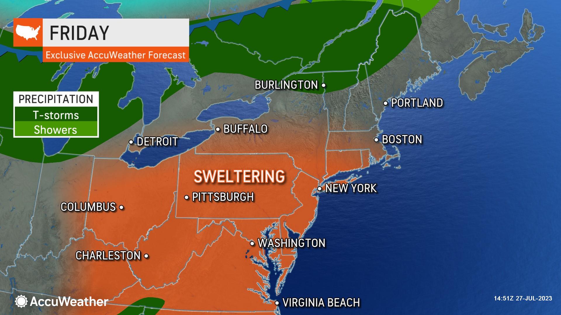 Heat Advisory for much of WNY Friday with a heat index in mid to upper 90's