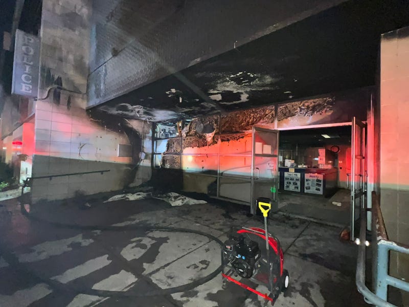 charred LAPD station