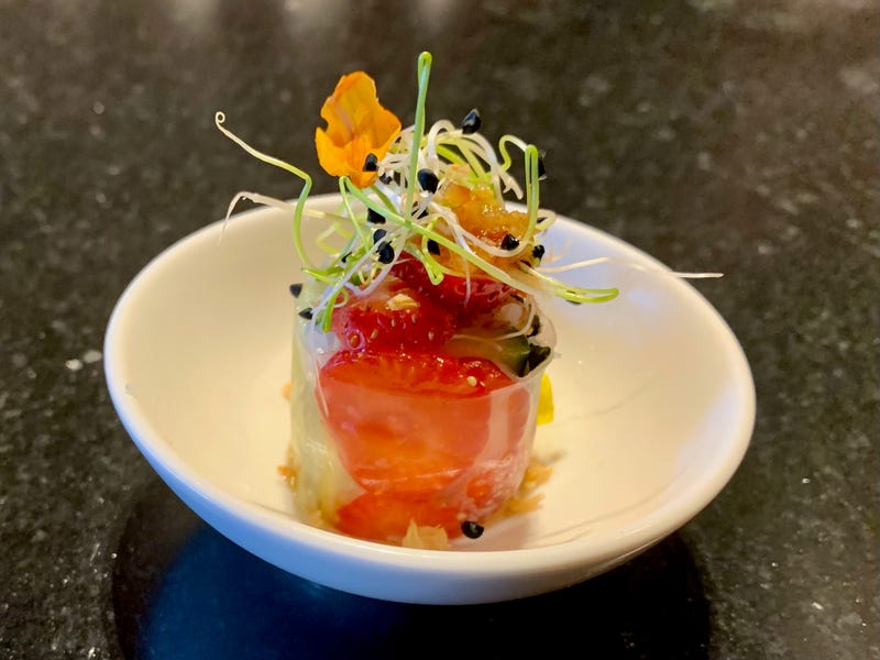 "Lily' chef Rob Lam's delicious Smoked Salmon Strawberry Salad Rolls.
