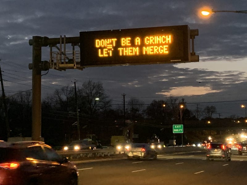Holiday highway sign in New Jersey