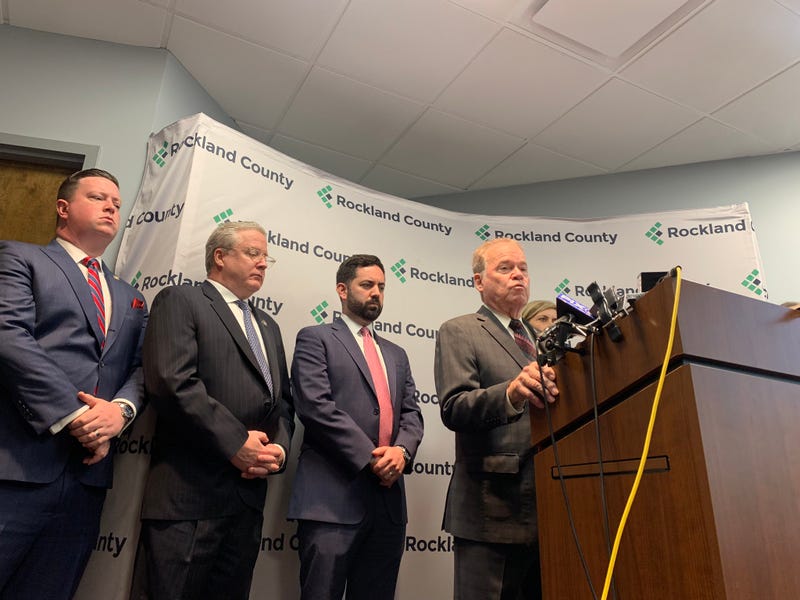 Rockland County Executive Ed Day speaks at a press conference on May 8, 2023