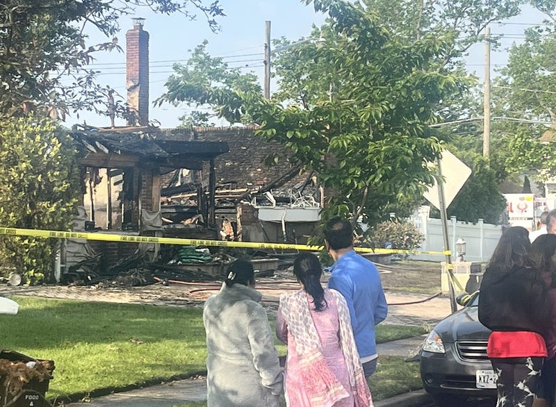 A woman in her 60s died in an early morning fire at her home in Williston Park, Nassau County, on May 23, 2023