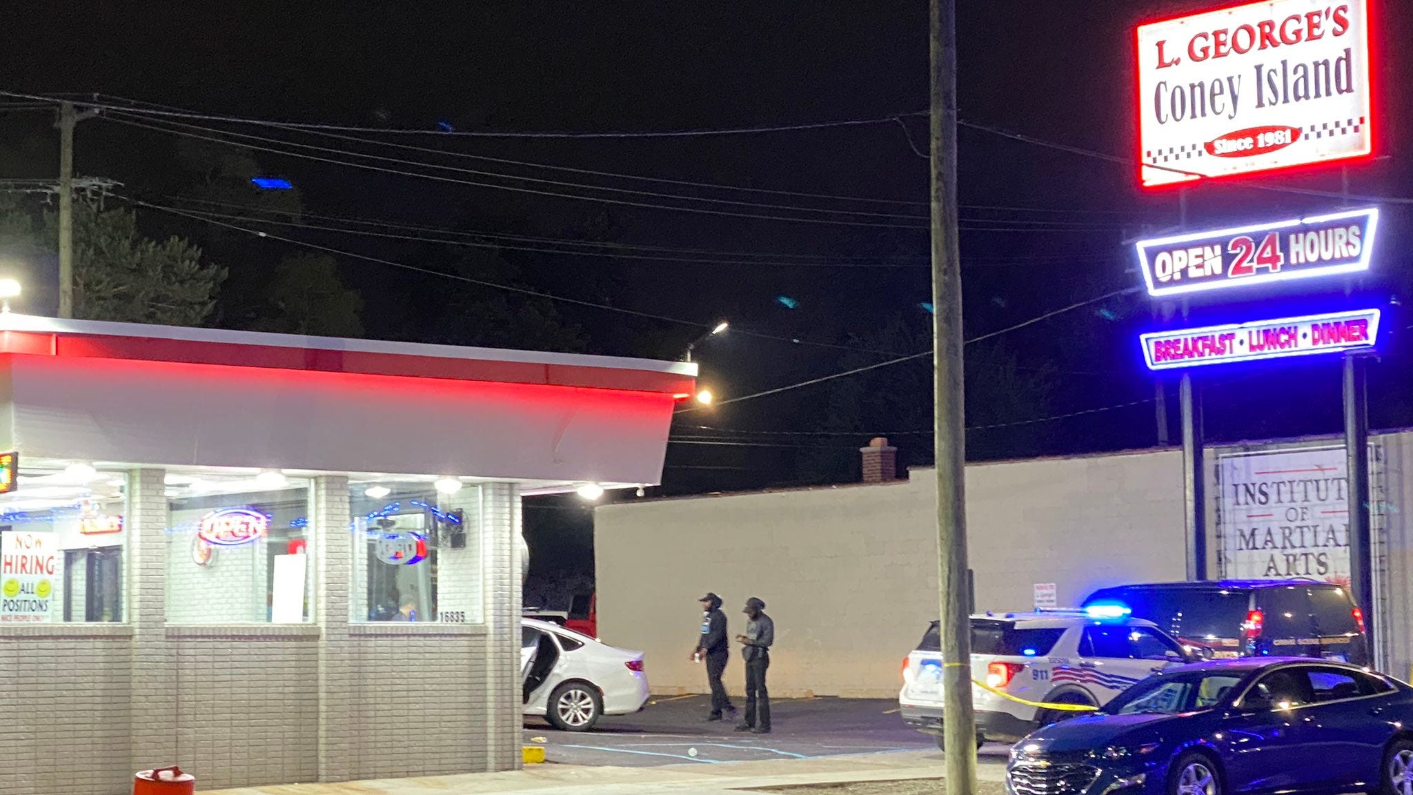 Police swarm scene of reported double shooting at L George's Coney Island in Detroit