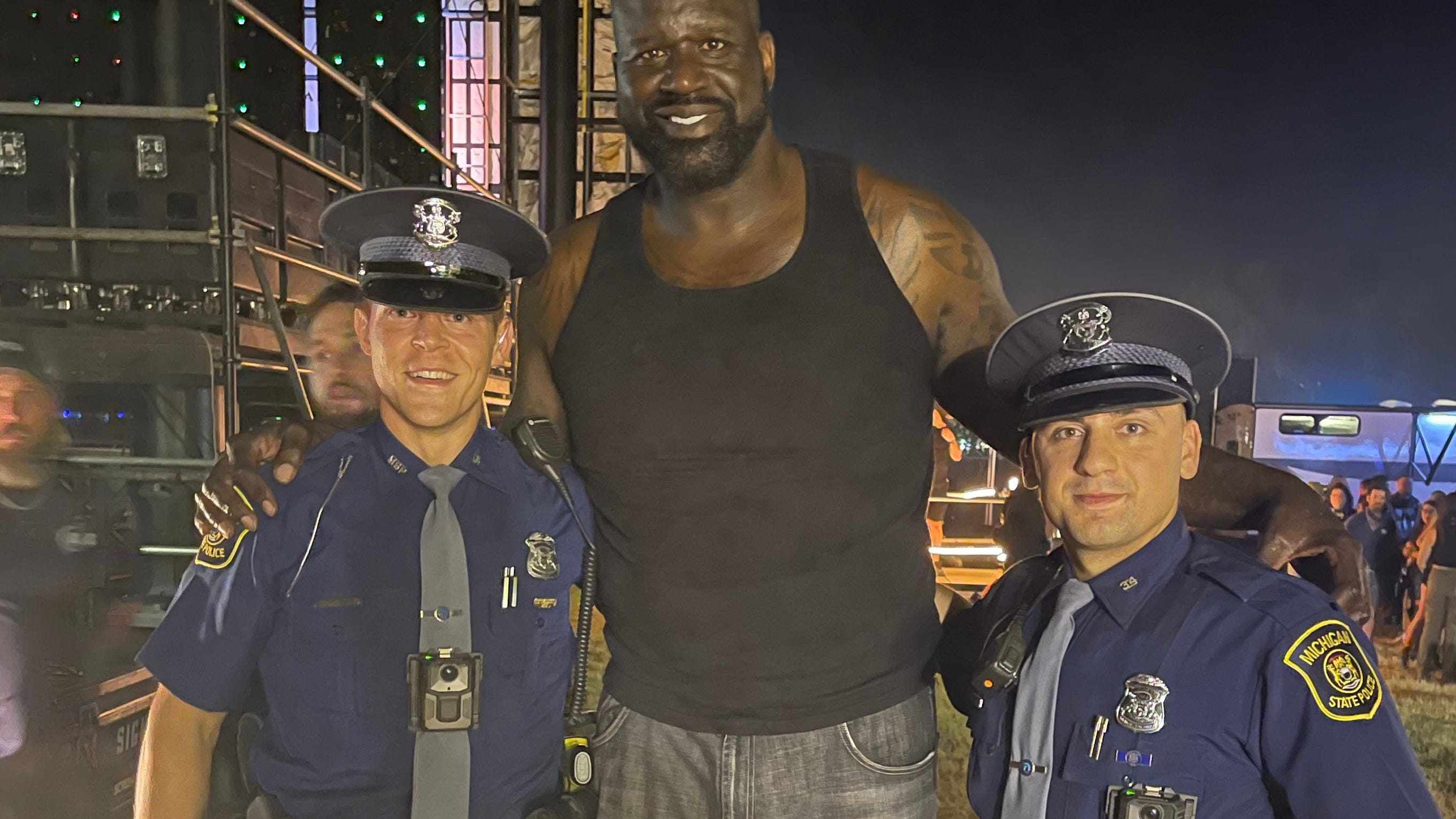 Former NBA star Shaquille O'Neal makes towering appearance at Electric Forest Festival in West Michigan