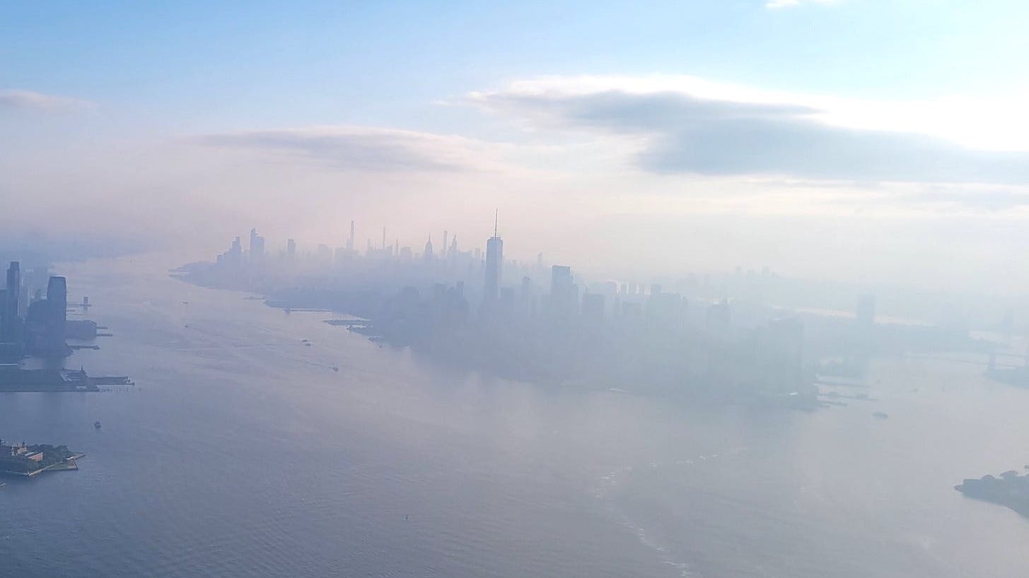NYC air quality deteriorates Thursday as Canadian wildfire smoke returns