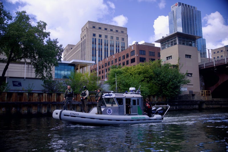 A Border Patrol boat on the Chicago River.