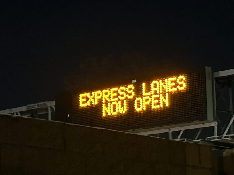 Express lanes now open sign