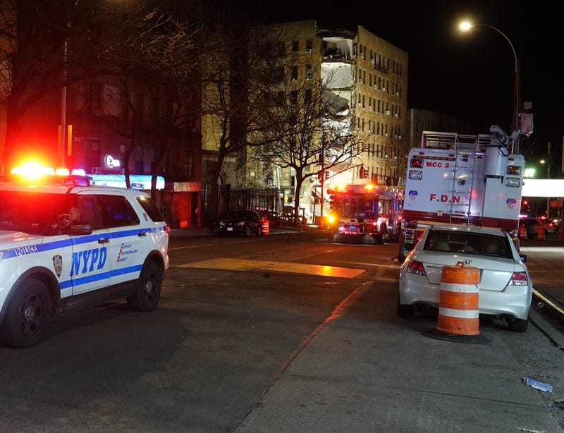 Police and firefighters remained at the scene Tuesday