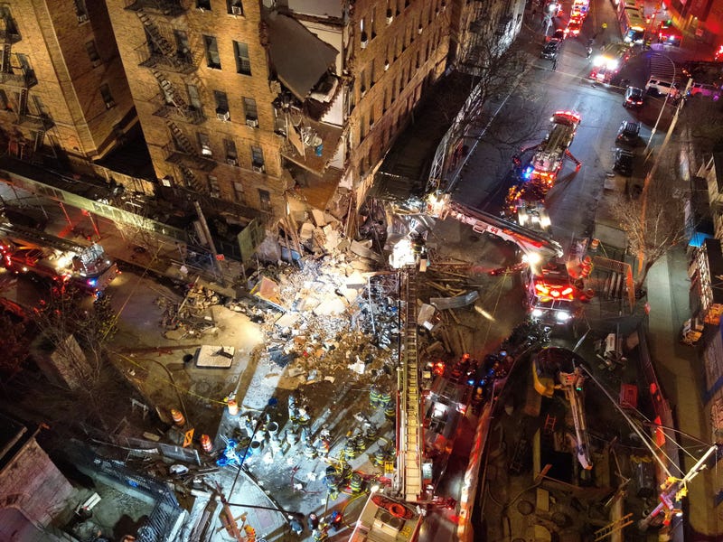 Collapsed building in the Bronx. 