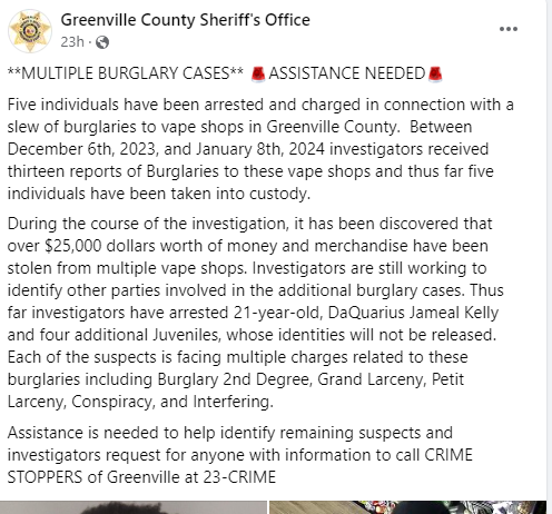 GCSO Facebook Page