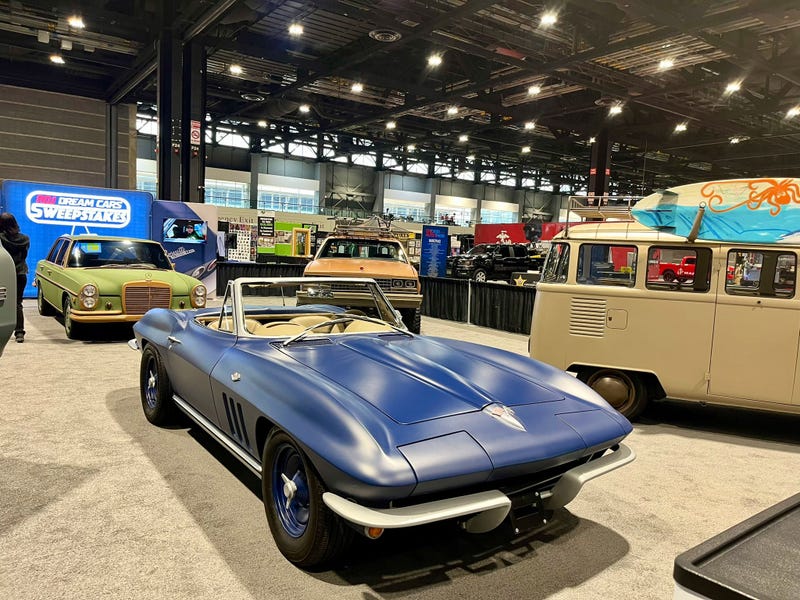 An electric powered Corvette is among the six vehicles featured in the RDJ Dream Car Sweepstakes at the 2024 Chicago Auto Show.