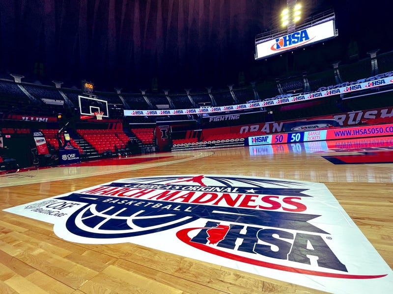 IHSA State playoffs basketball court