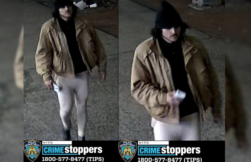 A man alleged to be Raad Almansoori is seen leaving the hotel wearing the victim's leggings before her body was found Feb. 8
