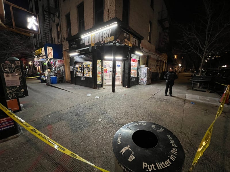 Police tape is seen outside the deli on Feb. 26, 2024